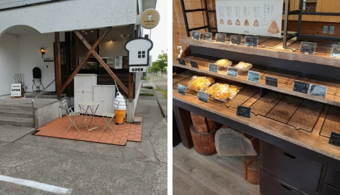 ごぱん屋カフェの外観と店内