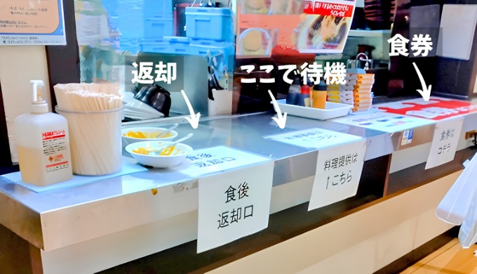 バスセンターのカウンター